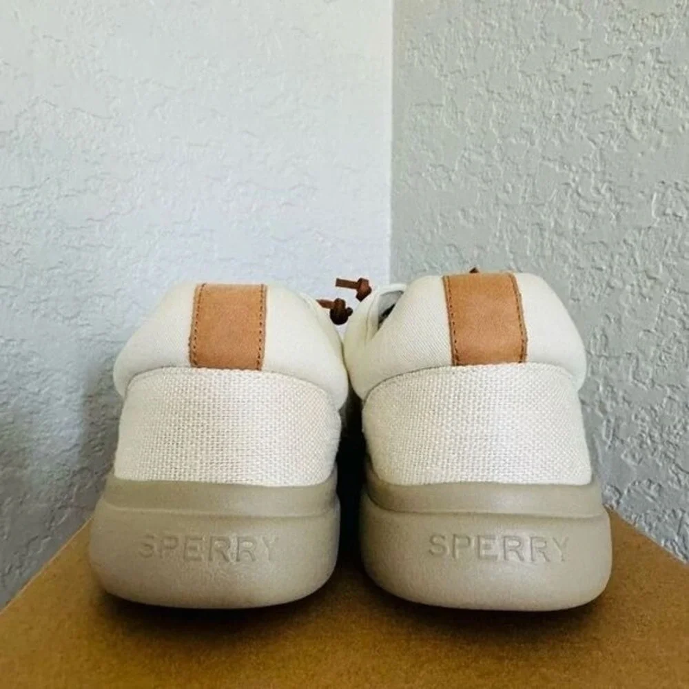 SPERRY TOP-SIDER Men's Captains Moc Toe Hemp Boat‎ Shoe, Size 11.5, Ivory, NWT